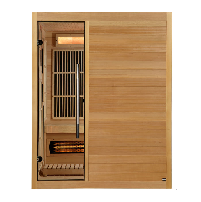 Golden Designs 2025 "Soria" Hybrid Indoor Sauna | Full Spectrum and Harvia Traditional Stove | GDI-8330-01 | 3 Person