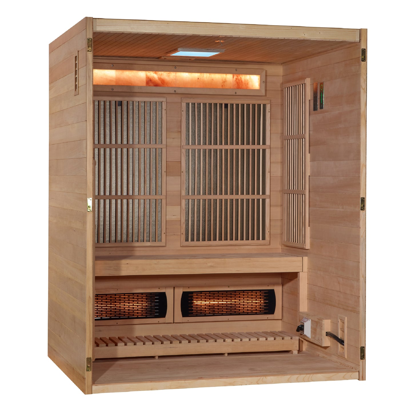 Golden Designs 2025 "Soria" Hybrid Indoor Sauna | Full Spectrum and Harvia Traditional Stove | GDI-8330-01 | 3 Person
