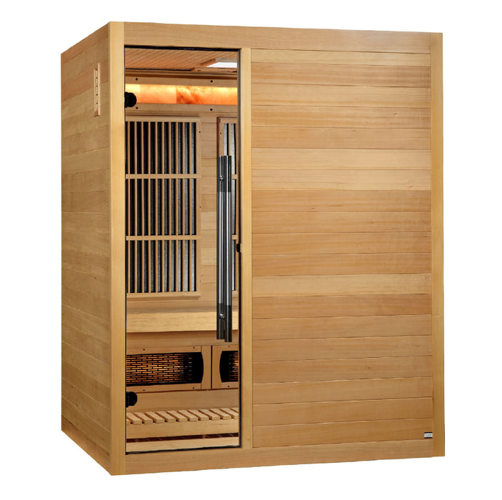 Golden Designs 2025 "Soria" Hybrid Indoor Sauna | Full Spectrum and Harvia Traditional Stove | GDI-8330-01 | 3 Person