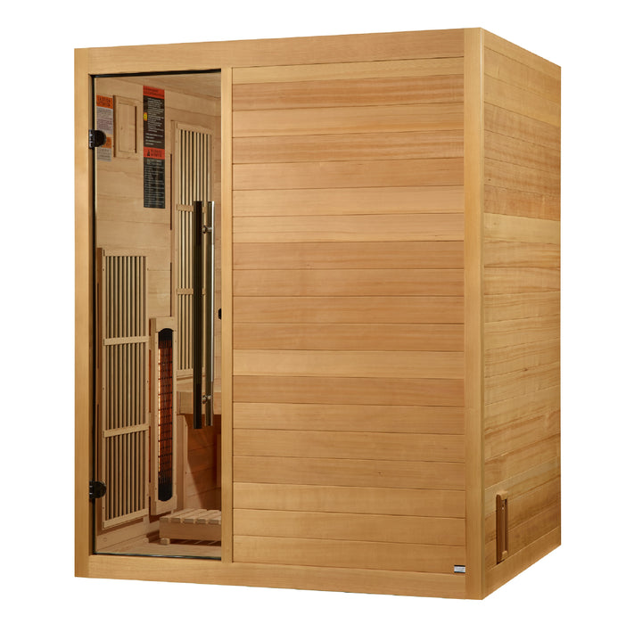 Golden Designs 2025 "Soria" Hybrid Indoor Sauna | Full Spectrum and Harvia Traditional Stove | GDI-8330-01 | 3 Person