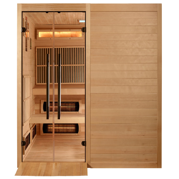 Golden Designs "Toledo" Indoor Hybrid Sauna | Full Spectrum & Harvia Traditional Stove |GDI-8360-01|6 Person