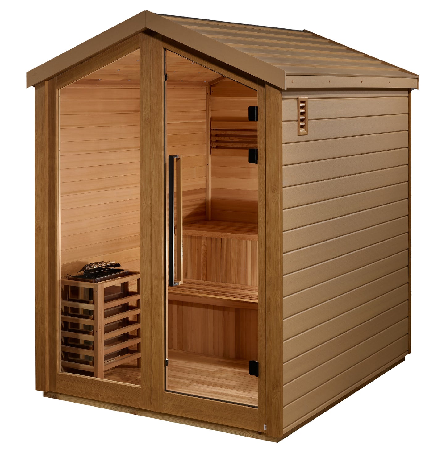 Golden Designs "Savonlinna" Outdoor Traditional Sauna | GDI-8503-01 | 3 Person | Canadian Red Cedar Interior | Home Spa