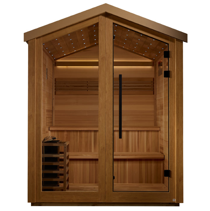 Golden Designs "Kaarina" Outdoor Traditional Sauna | GDI-8506-01 | 6 Person | Canadian Red Cedar Interior | Home Spa