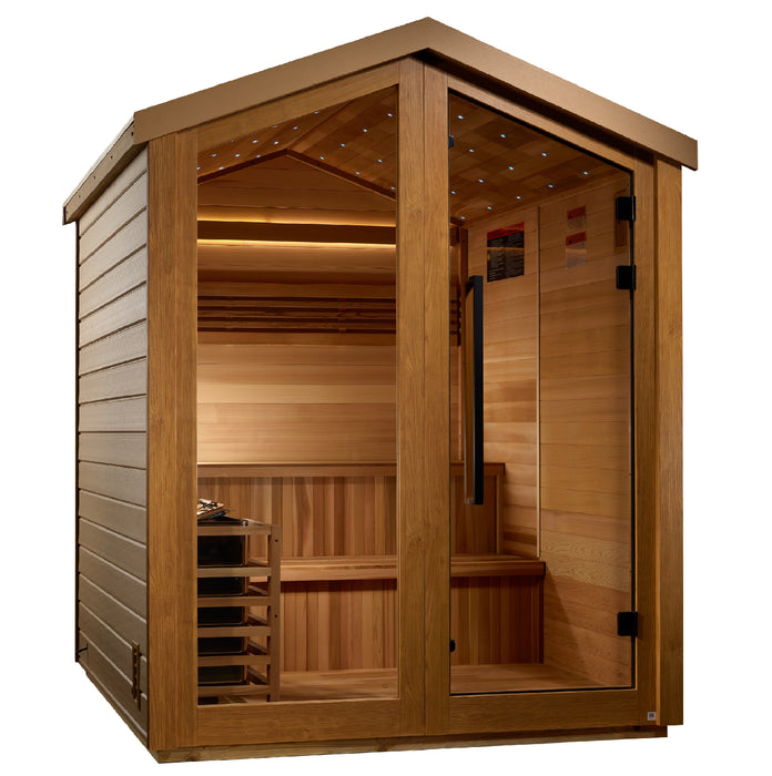 Golden Designs "Kaarina" Outdoor Traditional Sauna | GDI-8506-01 | 6 Person | Canadian Red Cedar Interior | Home Spa