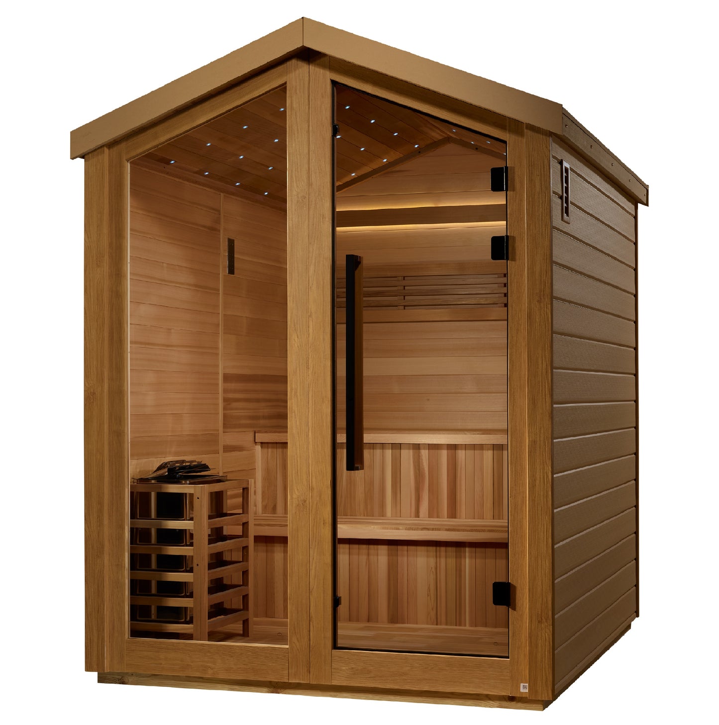 Golden Designs "Kaarina" Outdoor Traditional Sauna | GDI-8506-01 | 6 Person | Canadian Red Cedar Interior | Home Spa