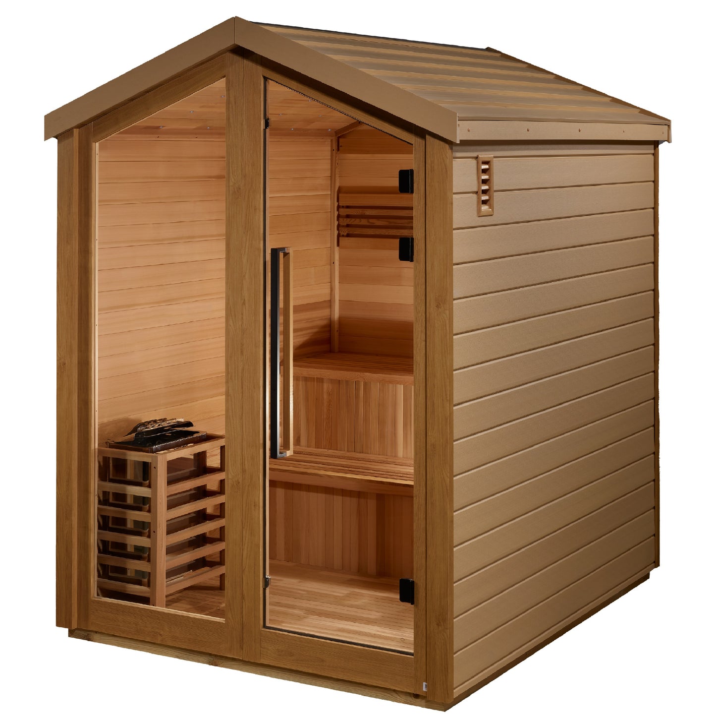 Golden Designs "Kaarina" Outdoor Traditional Sauna | GDI-8506-01 | 6 Person | Canadian Red Cedar Interior | Home Spa