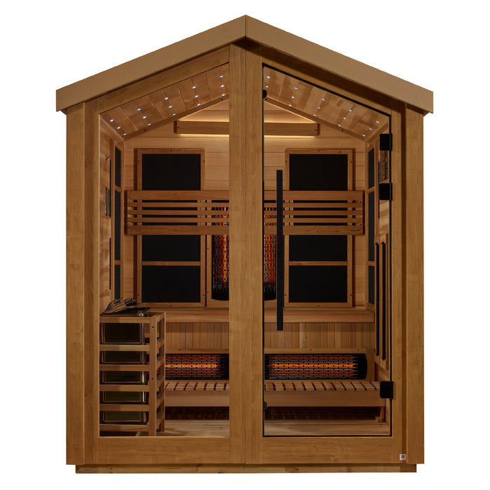 Golden Designs "Loviisa" Hybrid PureTech™ Full Spectrum Infrared or Traditional Stove Outdoor Sauna | GDI-8523-01 | 3 Person