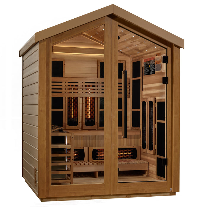 Golden Designs "Loviisa" Hybrid PureTech™ Full Spectrum Infrared or Traditional Stove Outdoor Sauna | GDI-8523-01 | 3 Person