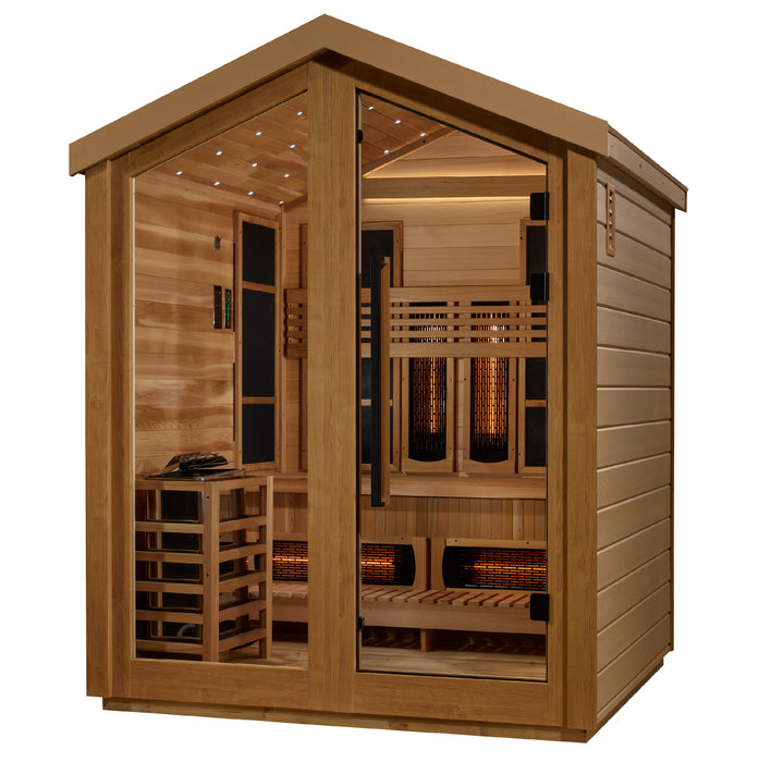 Golden Designs "Loviisa" Hybrid PureTech™ Full Spectrum Infrared or Traditional Stove Outdoor Sauna | GDI-8523-01 | 3 Person