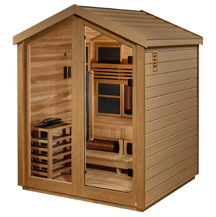 Golden Designs "Loviisa" Hybrid PureTech™ Full Spectrum Infrared or Traditional Stove Outdoor Sauna | GDI-8523-01 | 3 Person