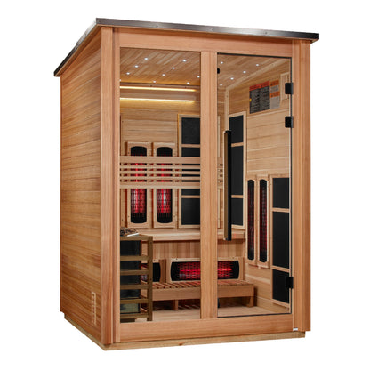 Golden Designs Loviisa Barn Pacific Cedar | 3-Person Hybrid Outdoor Sauna | GDI-8523-02 | Canadian Cedar