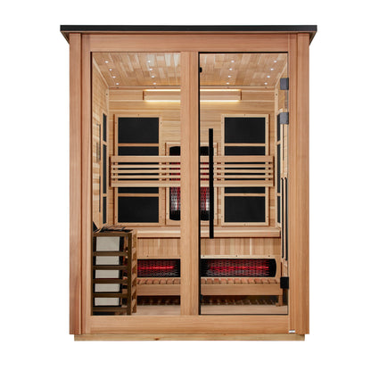 Golden Designs Loviisa Barn Pacific Cedar | 3-Person Hybrid Outdoor Sauna | GDI-8523-02 | Canadian Cedar