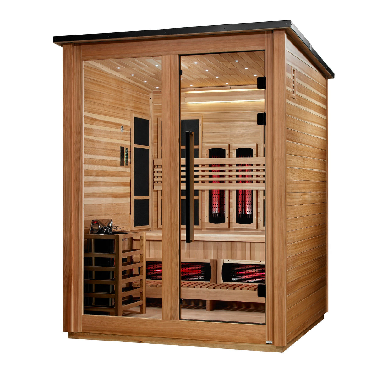 Golden Designs Loviisa Barn Pacific Cedar | 3-Person Hybrid Outdoor Sauna | GDI-8523-02 | Canadian Cedar