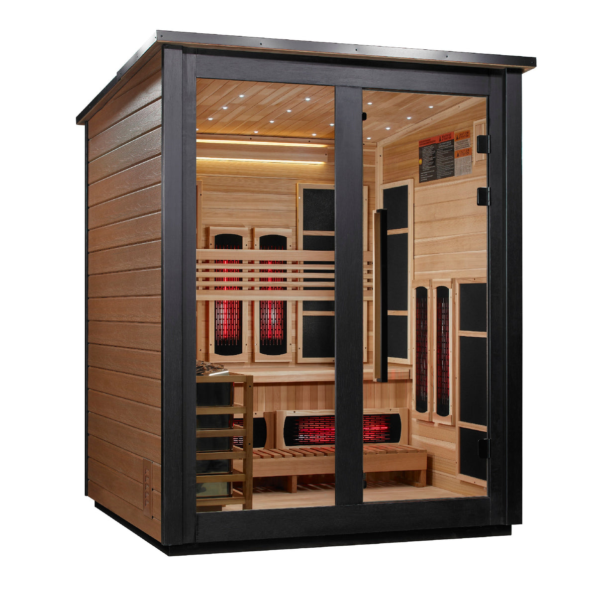 Golden Designs Loviisa Barn 2 Tone | 3-Person Hybrid Outdoor Sauna | GDI-8523-03 | Canadian Cedar