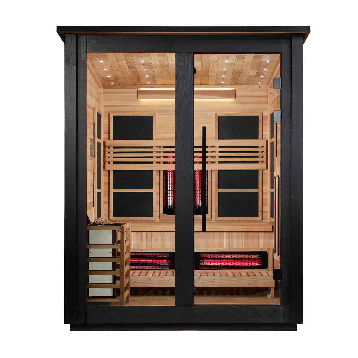Golden Designs Loviisa Barn 2 Tone | 3-Person Hybrid Outdoor Sauna | GDI-8523-03 | Canadian Cedar