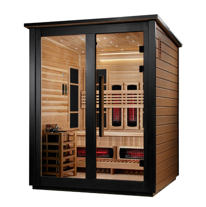 Golden Designs Loviisa Barn 2 Tone | 3-Person Hybrid Outdoor Sauna | GDI-8523-03 | Canadian Cedar