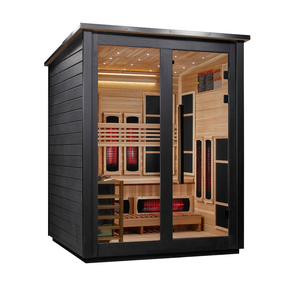 Golden Designs Loviisa Barn Black | 3-Person Hybrid Outdoor Sauna | GDI-8523-04 | Canadian Cedar