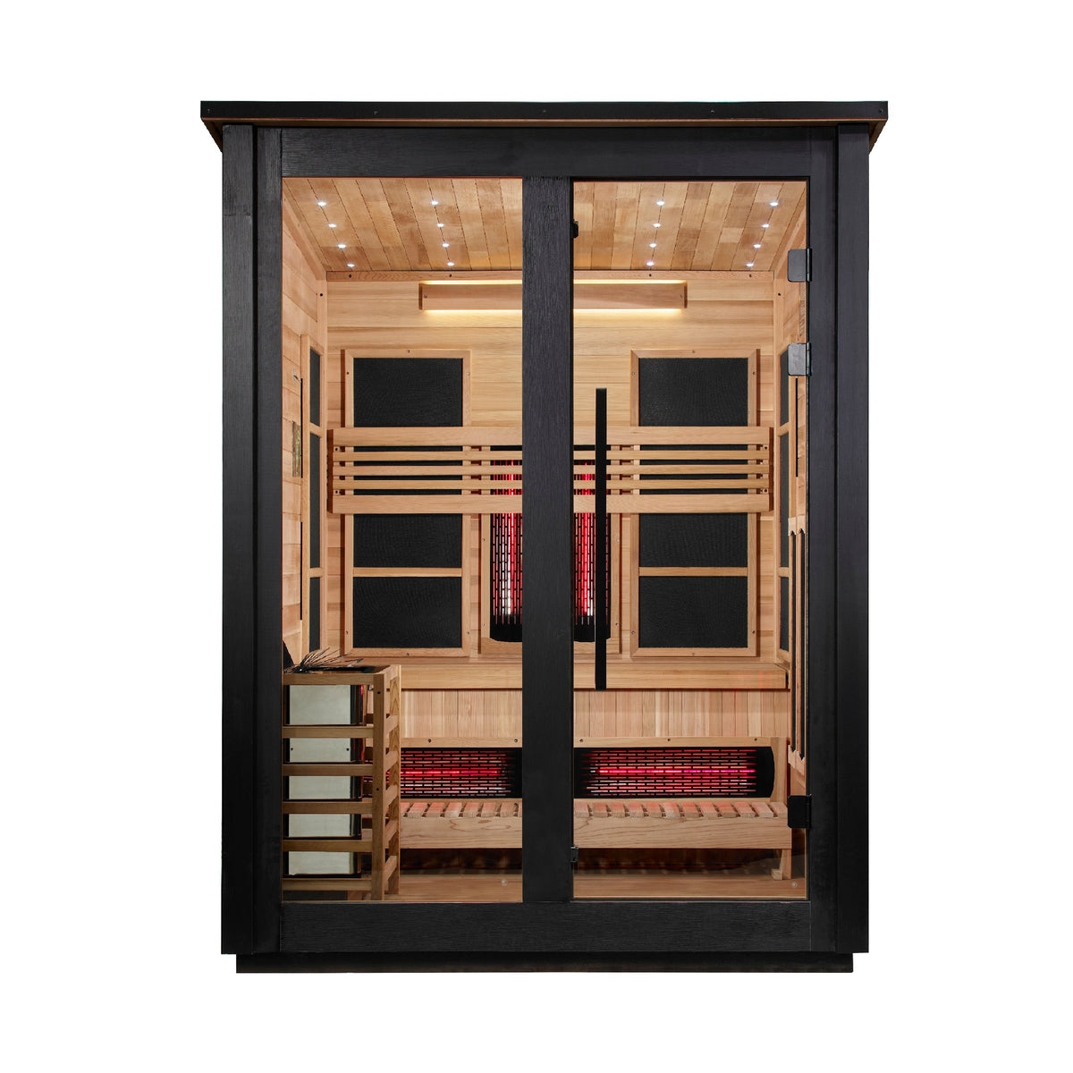 Golden Designs Loviisa Barn Black | 3-Person Hybrid Outdoor Sauna | GDI-8523-04 | Canadian Cedar