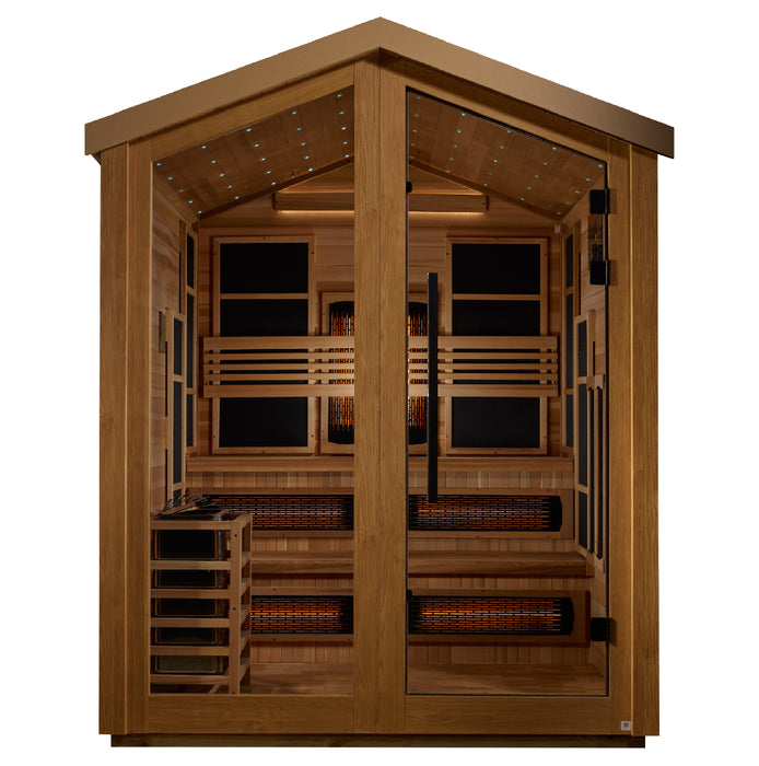 Golden Designs "Kaskinen" Hybrid PureTech™ Full Spectrum Infrared or Traditional Stove Outdoor Sauna | GDI-8526-01 | 6 Person