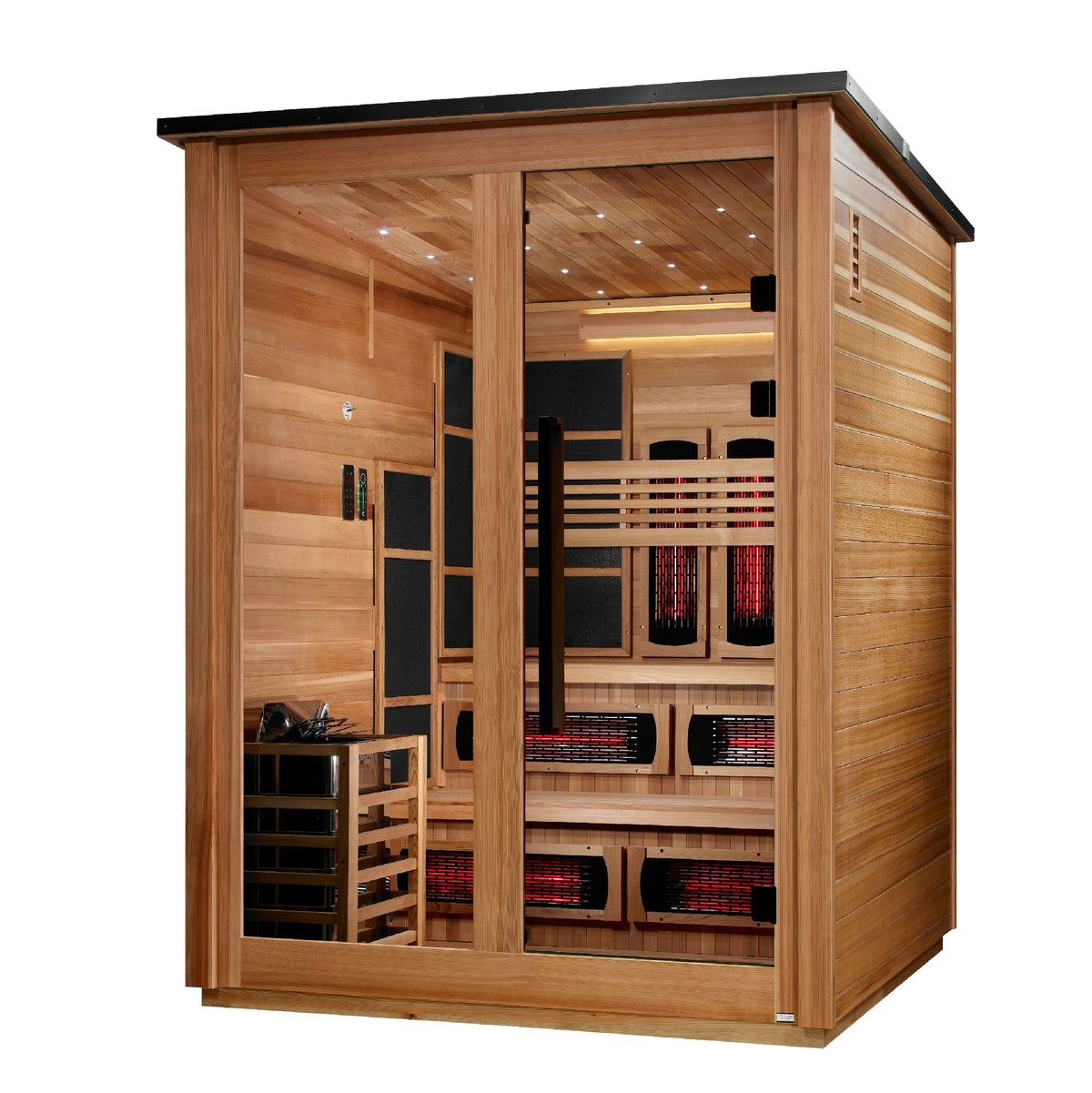 Golden Designs Kaskinen Barn Pacific Cedar | 6-Person Hybrid Outdoor Sauna | GDI-8526-02 | Canadian Cedar