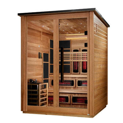 Golden Designs Kaskinen Barn Pacific Cedar | 6-Person Hybrid Outdoor Sauna | GDI-8526-02 | Canadian Cedar