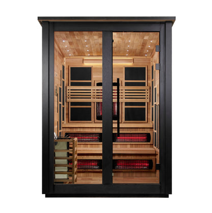 Golden Designs Kaskinen Barn 2 Tone | 6-Person Hybrid Outdoor Sauna | GDI-8526-03 | Canadian Cedar