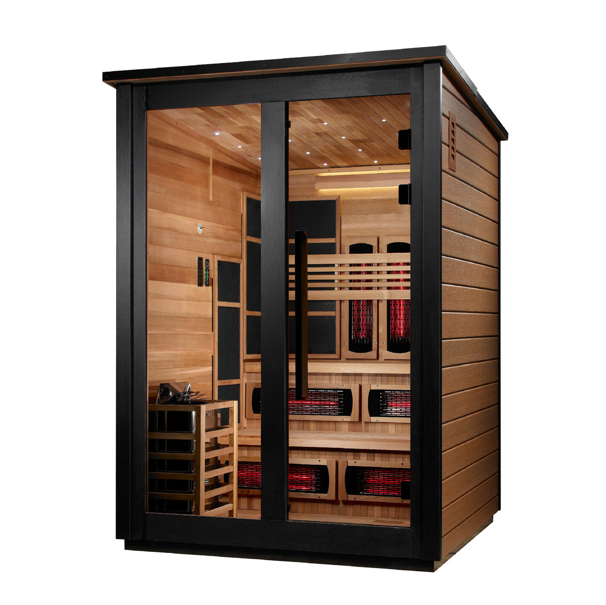 Golden Designs Kaskinen Barn 2 Tone | 6-Person Hybrid Outdoor Sauna | GDI-8526-03 | Canadian Cedar