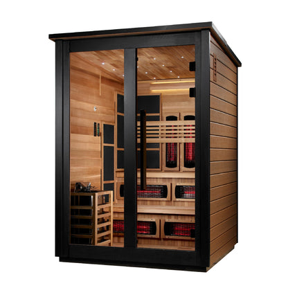 Golden Designs Kaskinen Barn 2 Tone | 6-Person Hybrid Outdoor Sauna | GDI-8526-03 | Canadian Cedar