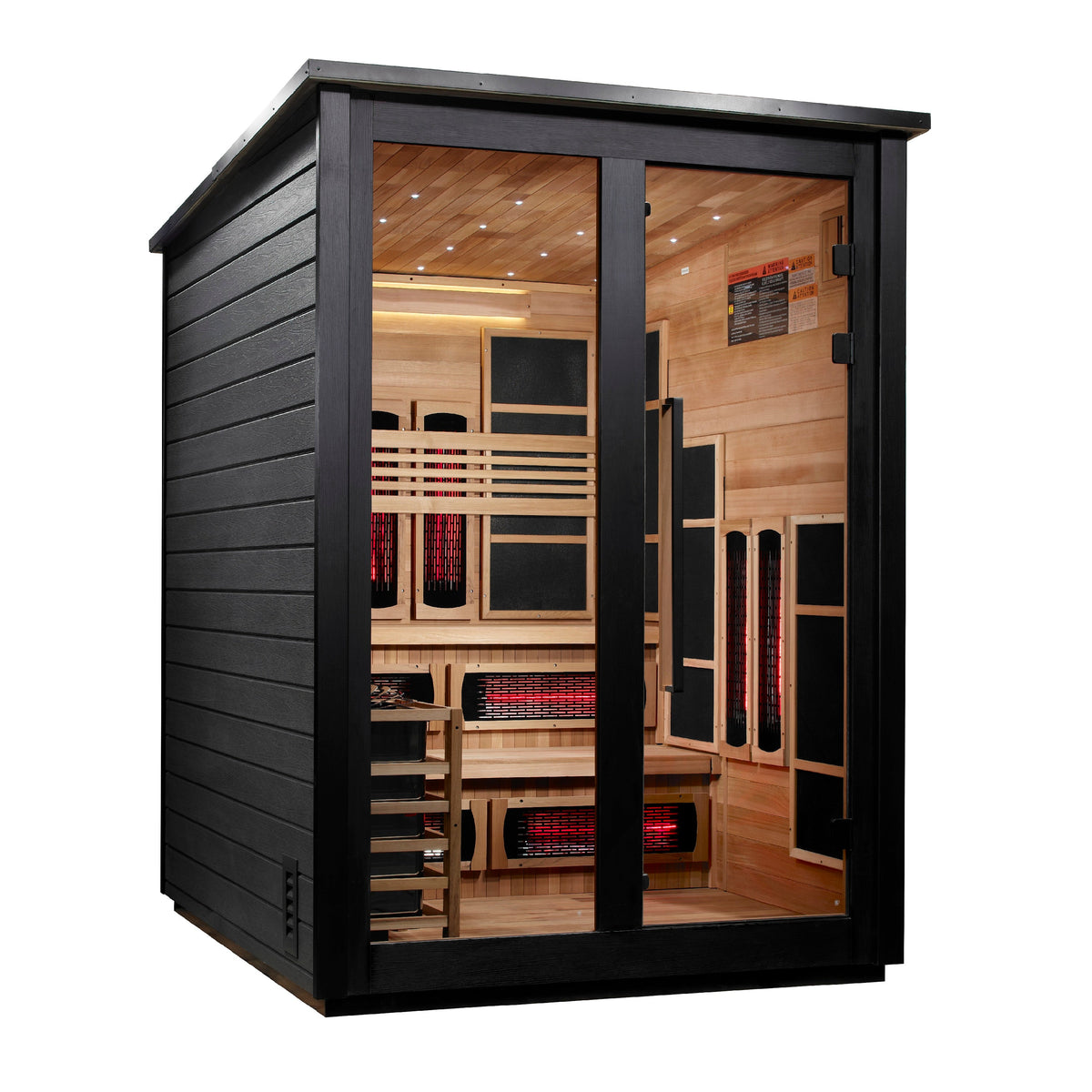 Golden Designs Kaskinen Barn Black | 6-Person Hybrid Outdoor Sauna | GDI-8526-04 | Canadian Cedar