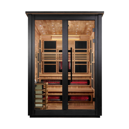 Golden Designs Kaskinen Barn Black | 6-Person Hybrid Outdoor Sauna | GDI-8526-04 | Canadian Cedar
