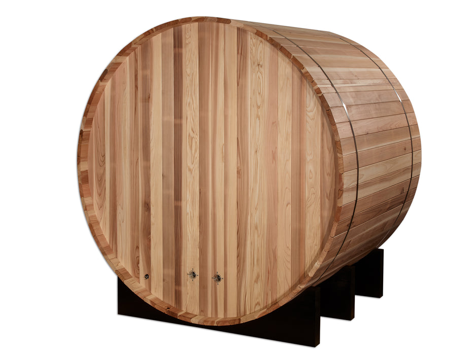 Golden Designs "St. Moritz" Traditional Barrel Outdoor Sauna | GDI-B002-01 | 2 Person | Pacific Premium Cedar Wood | Home Spa