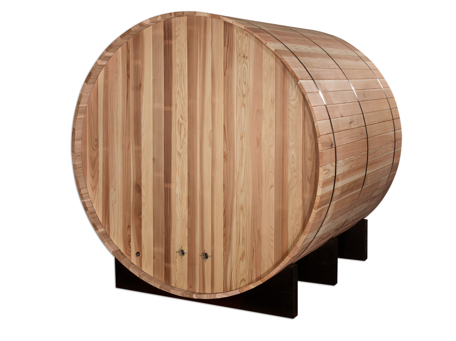 Golden Designs "Arosa" Traditional Barrel Outdoor Sauna | GDI-B004-01 | 4 Person | Pacific Premium Cedar Wood | Home Spa