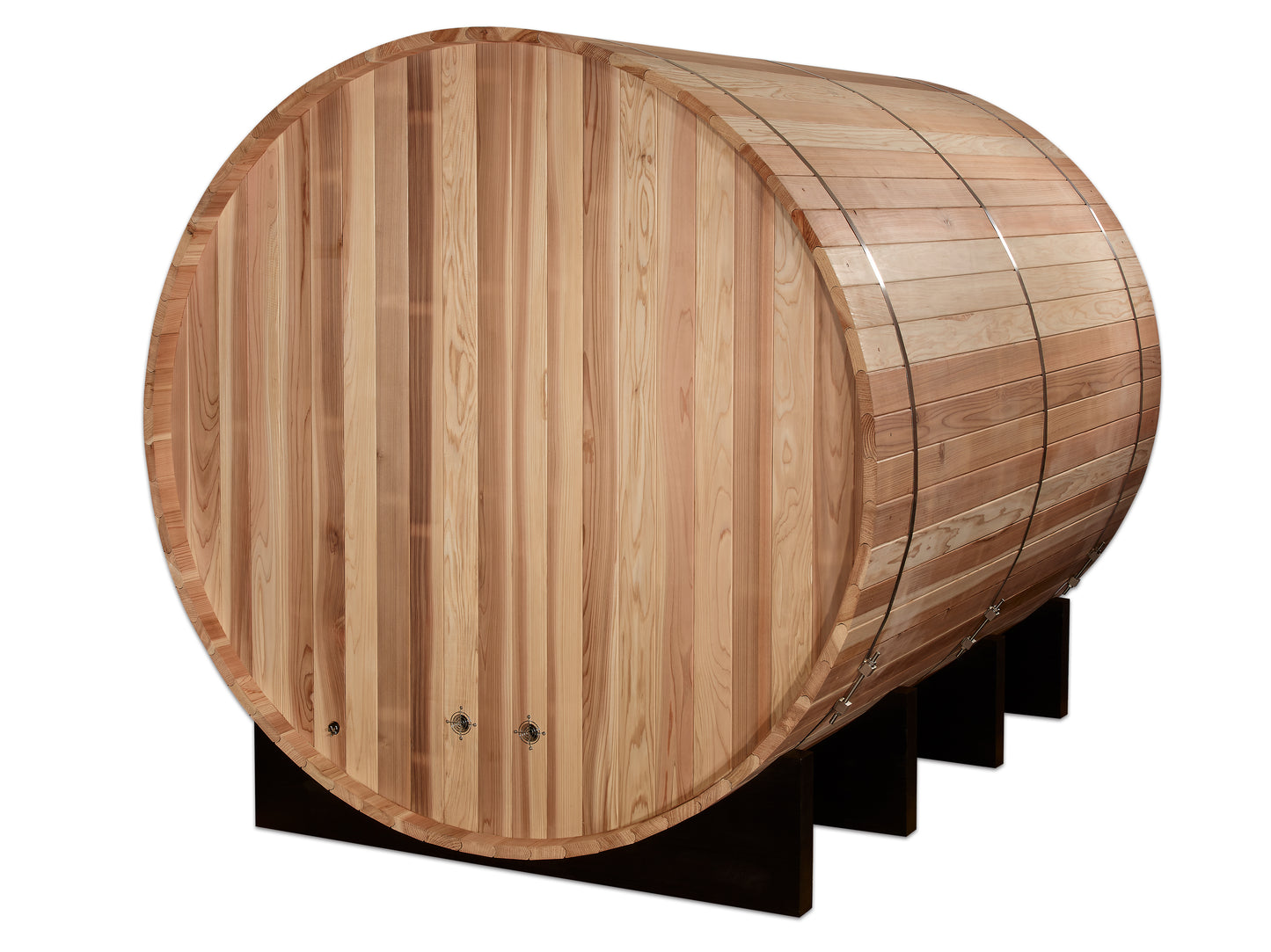 PRE-ORDER AUGUST 2026: Golden Designs "Klosters" Traditional Barrel Outdoor Sauna |  GDI-B006-01 | 6 Person | Pacific Premium Cedar Wood | Home Spa