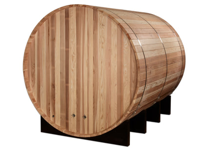 PRE-ORDER AUGUST 2026: Golden Designs "Klosters" Traditional Barrel Outdoor Sauna |  GDI-B006-01 | 6 Person | Pacific Premium Cedar Wood | Home Spa