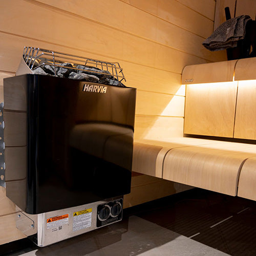 Harvia KIP60B 6kW Black Sauna Heater – Built‑In Controls