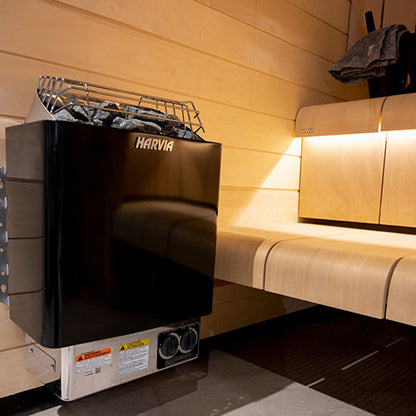 Harvia KIP60B 6kW Black Sauna Heater – Built‑In Controls