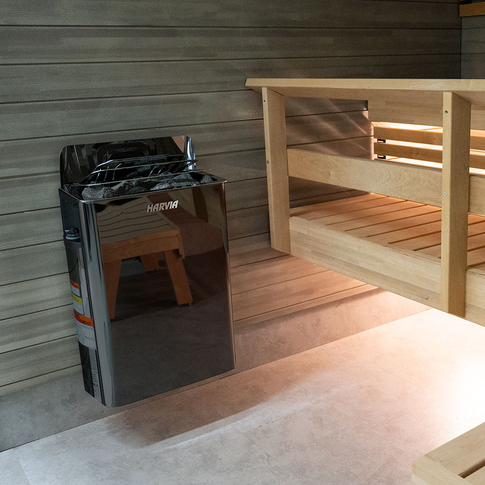 Harvia The Wall SW60 Sauna Heater – 6kW Black Steel Wall Series for Home Saunas