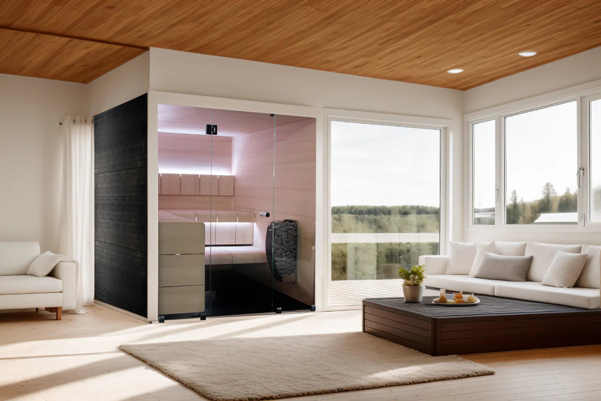 Harvia Ventura Black Stained Spruce, 2–6 Person - Indoor Traditional Sauna
