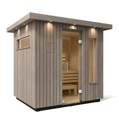 Kohler C2 Traditional OUTDOOR Sauna Kit – Weathered Grey Spruce, 6‑Person Capacity
