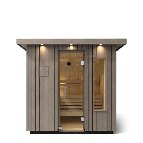 Kohler C2 Traditional OUTDOOR Sauna Kit – Weathered Grey Spruce, 6‑Person Capacity
