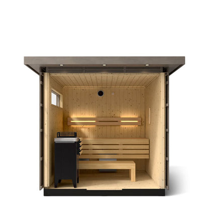 Kohler C2 Traditional OUTDOOR Sauna Kit – Weathered Grey Spruce, 6‑Person Capacity