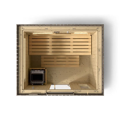 Kohler C2 Traditional OUTDOOR Sauna Kit – Weathered Grey Spruce, 6‑Person Capacity