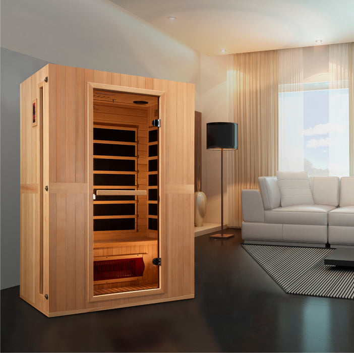 MAXXUS "Serenity" Dual Tech Low EMF FAR Infrared Indoor Sauna | MX-LS2-01 | 2 Person | Canadian Hemlock Wood | Home Spa