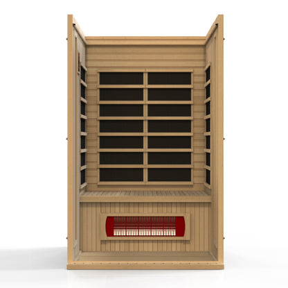 MAXXUS "Serenity" Dual Tech Low EMF FAR Infrared Indoor Sauna | MX-LS2-01 | 2 Person | Canadian Hemlock Wood | Home Spa