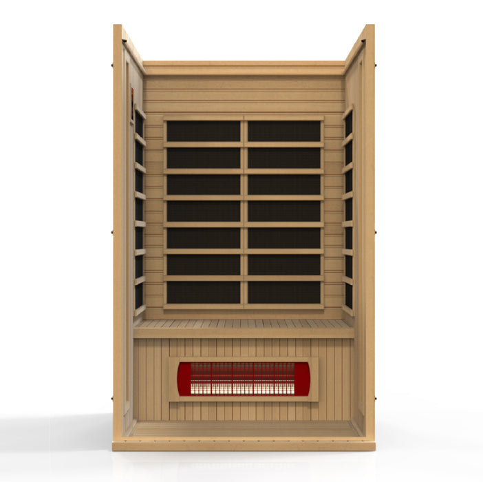 MAXXUS "Serenity" Dual Tech Low EMF FAR Infrared Indoor Sauna | MX-LS2-01 | 2 Person | Canadian Hemlock Wood | Home Spa