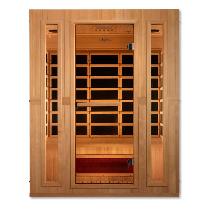 MAXXUS "Trinity" Dual Tech Low EMF FAR Infrared Indoor Sauna | MX-LS3-01 | 3 Person | Canadian Hemlock Wood | Home Spa