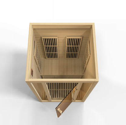 Maxxus "Seattle" Near Zero EMF FAR Infrared Indoor Sauna | MX-J206-01-ZF | 2 Person | Natural Canadian Hemlock | Home Spa