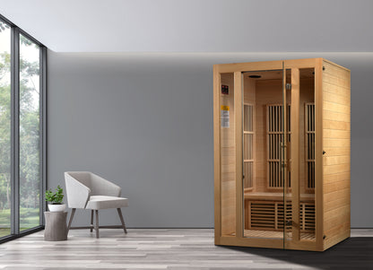 Maxxus "Seattle" Near Zero EMF FAR Infrared Indoor Sauna | MX-J206-01-ZF | 2 Person | Natural Canadian Hemlock | Home Spa
