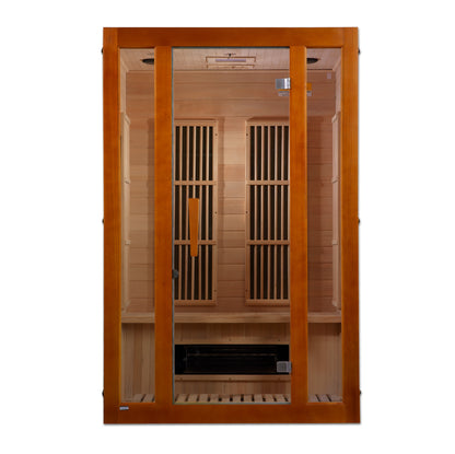 MAXXUS "Aspen" Dual Tech Low EMF FAR Infrared Indoor Sauna | MX-J206-02S | 2 Person | Canadian Hemlock Wood | Home Spa