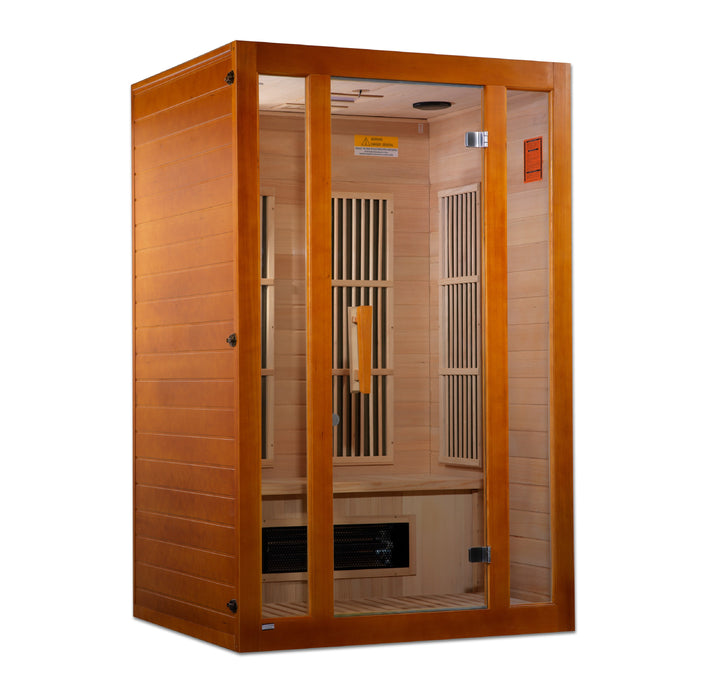 MAXXUS "Aspen" Dual Tech Low EMF FAR Infrared Indoor Sauna | MX-J206-02S | 2 Person | Canadian Hemlock Wood | Home Spa